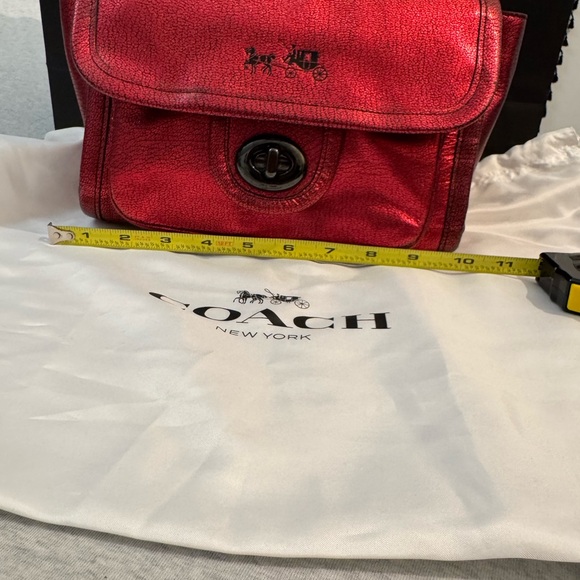 Coach Red metallic Leather Women's Bag - Picture 15 of 16